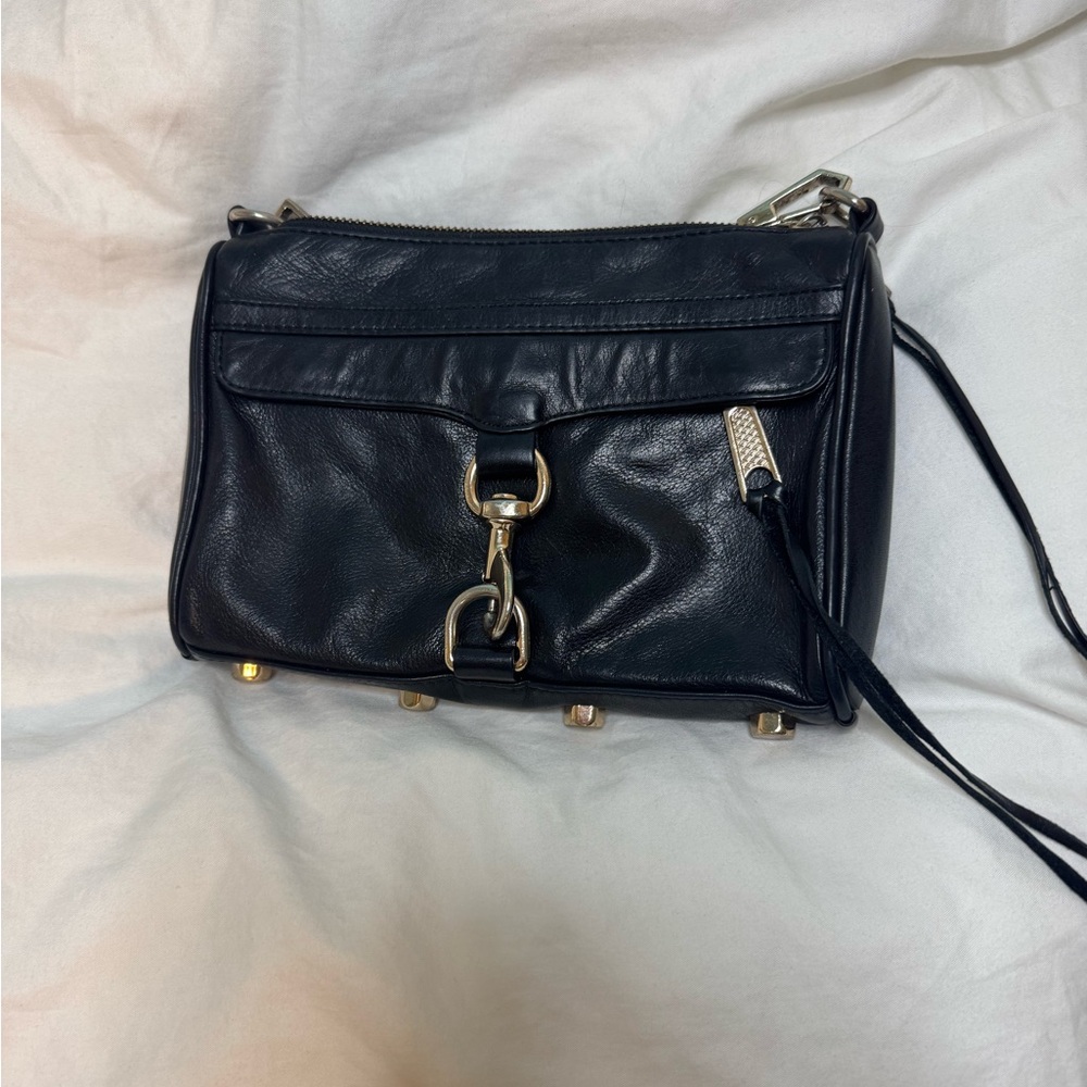 Rebecca Minkoff Mini MAC Black Leather Crossbody Bag - Picture 2 of 3